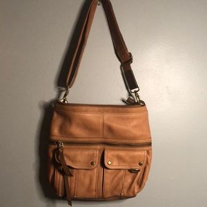 Fossil leather camel bag